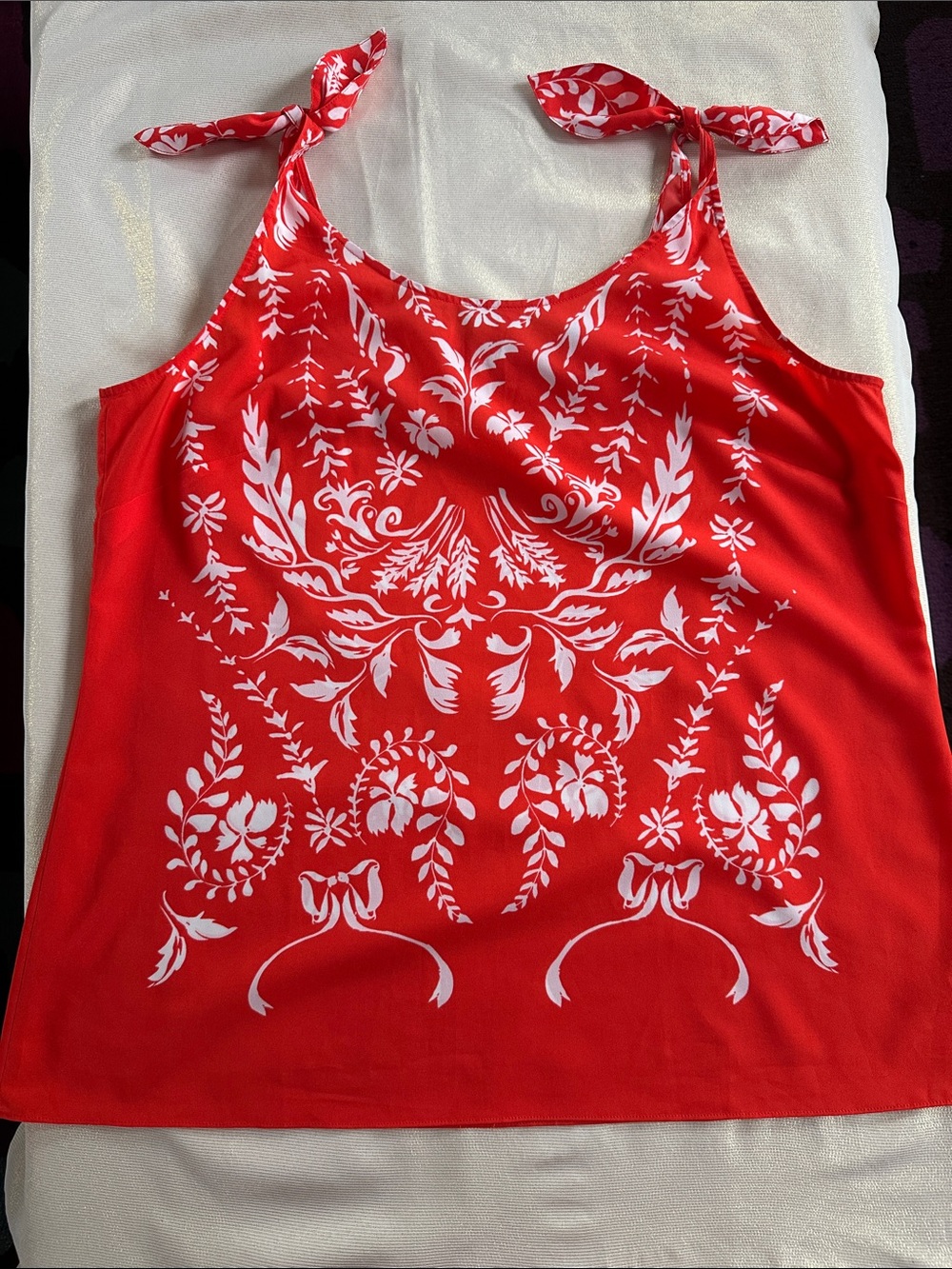CAbi Floral Tie-Shoulder Tank Top